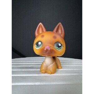 Littlest Pet Shop LPS Authentic Tan Brown German Shepherd Dog #357 2007 Hasbro